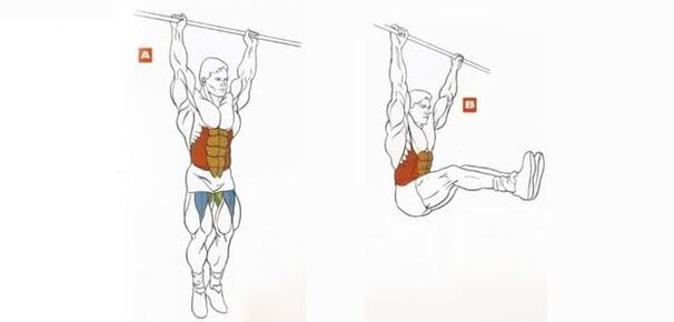 Elevación de piernas colgando